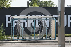 Parking place for bicycles sign