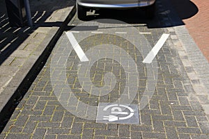 Parking place and charging your electric car in the summer.