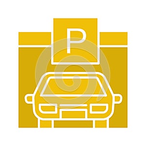 Parking place glyph color icon