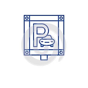 Parking place line icon concept. Parking place flat  vector symbol, sign, outline illustration.