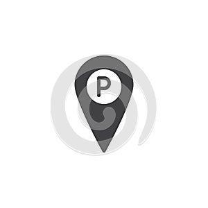 Parking place location pin icon vector