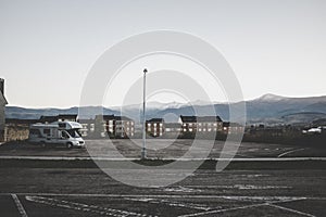 Parking in Ponferrada, a village in Spain photo