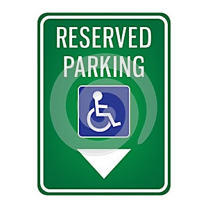 parking reserved for handicap signboard. Vector illustration decorative background design