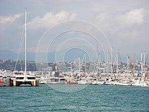 Parking sailboats, Azure coast.