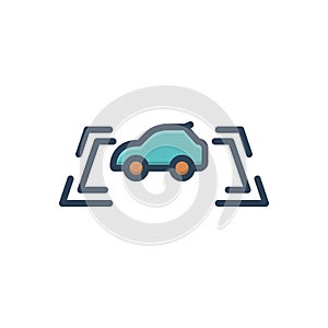 Color illustration icon for parking, sensor and safeness photo