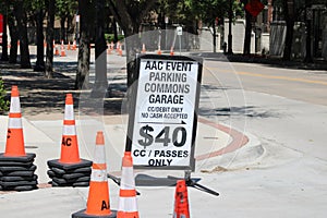 Parking Sign with Cost for AAC Events