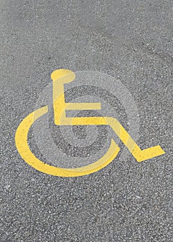 Parking Sign for disabled people on the road