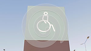Parking sign icon for disabled people shopping mall transport