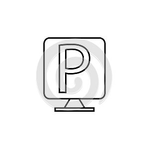 parking sign icon. Element of otel and motels for mobile concept and web apps. Thin line icon for website design and development,