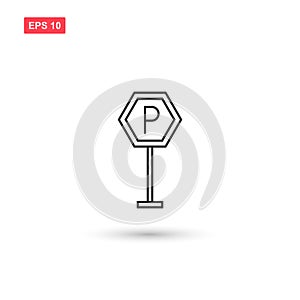 Parking sign icon vector isolated 2