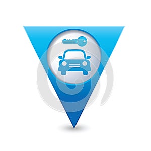 Parking sign on the map pointer