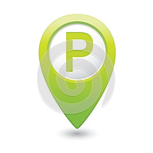 Parking sign on the map pointer