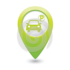 Parking sign on the map pointer