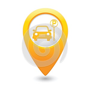 Parking sign on the map pointer