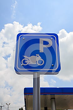 Parking sign for motorbikes