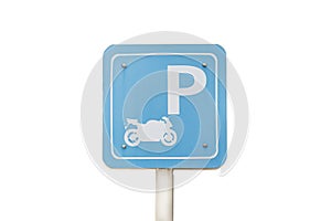 Parking sign for motorcycles, motorbikes, mopeds and scooters, isolate on a white background