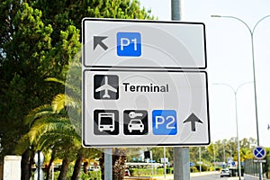 Traffic indicator panels at the Jerez de la Frontera Airport Terminal, Andalusia, Spain. photo