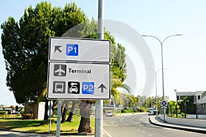 Traffic indicator panels at the Jerez de la Frontera Airport Terminal, Andalusia, Spain. photo