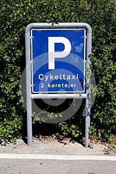 Parking space for bicycle taxi
