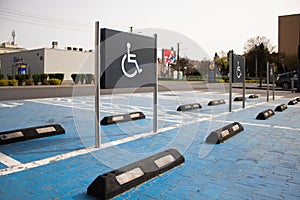 Parking space in the parking lot for the disabled