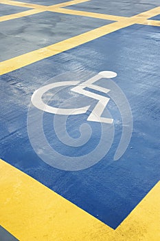 Parking space reserved for handicapped person
