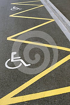 Parking spaces reserved for disabled people