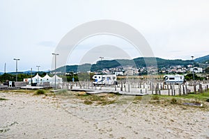 Parking spot for motorhomes or campervans in Afife beach Portugal