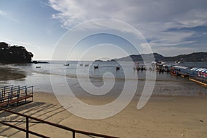 Parking of Thai Longboat boats in Patong Bay