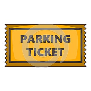 Parking ticket icon, cartoon style