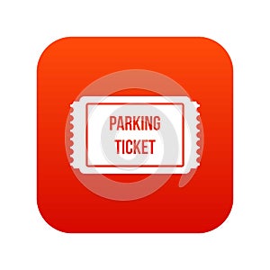 Parking ticket icon digital red