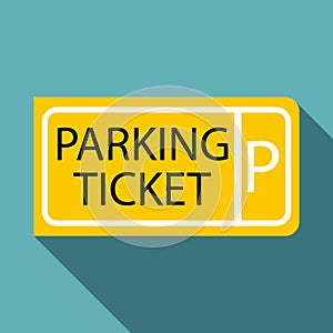 Parking ticket icon, flat style