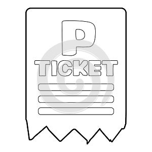 Parking ticket icon, isometric 3d style