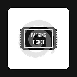 Parking ticket icon, simple style