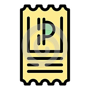 Parking ticket icon vector flat