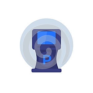 parking ticket machine icon on white, vector