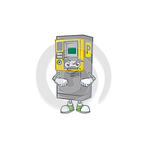 Parking ticket machine mascot icon design style with Smirking face