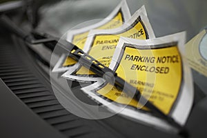 Parking Tickets Under Windshield Wiper