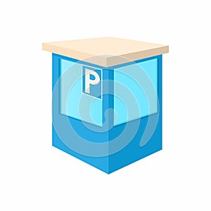 Parking toll booths icon, cartoon style