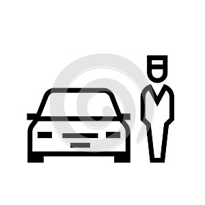 Parking valet outline icon