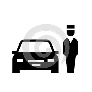 Parking valet silhouette icon