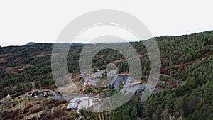 Parking and Visitor Centre of the Preikestolen trail in Norway in autumn