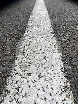 Parking white lane with asphalt on left and right