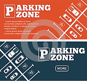 Parking zone flyers in minimalist style