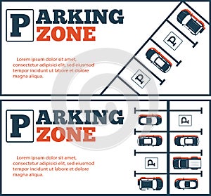 Parking zone flyers in minimalist style