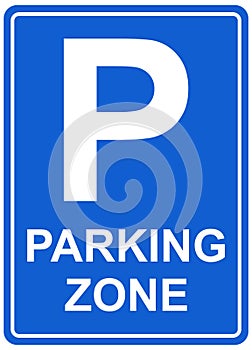 Parking zone icon graphic design isolated on white background. Vector illustration