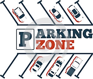 Parking zone poster in minimalist style