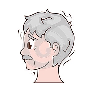 parkinson sick old man profile