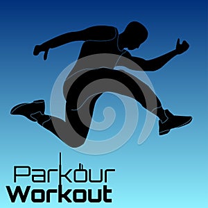 Parkour figure illustration flat elements