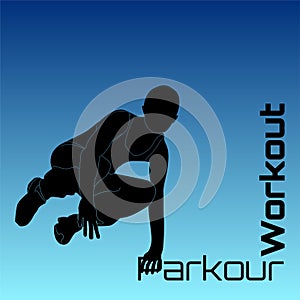 Parkour figure illustration flat elements