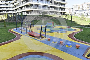 Parkour park in summer.